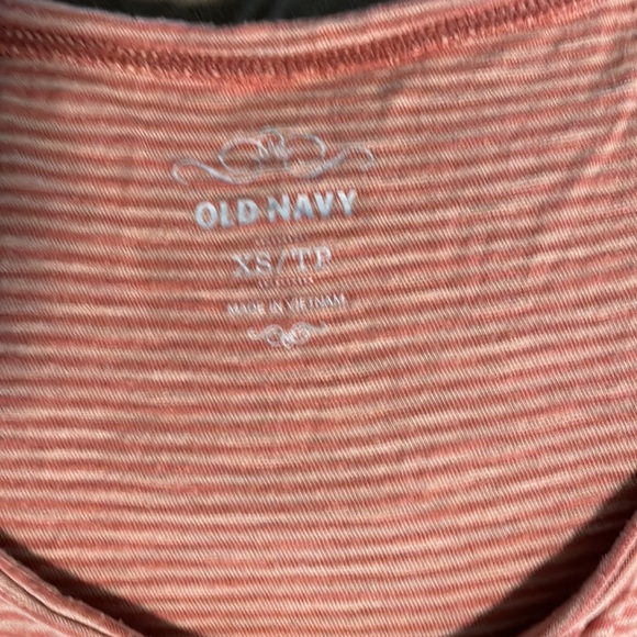 Old Navy XS Pink Striped Ruffle Shirt - Picture 5 of 5